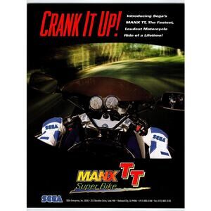 Manx TT Super Bike Video Arcade FLYER Original 1995 Driving Game Art